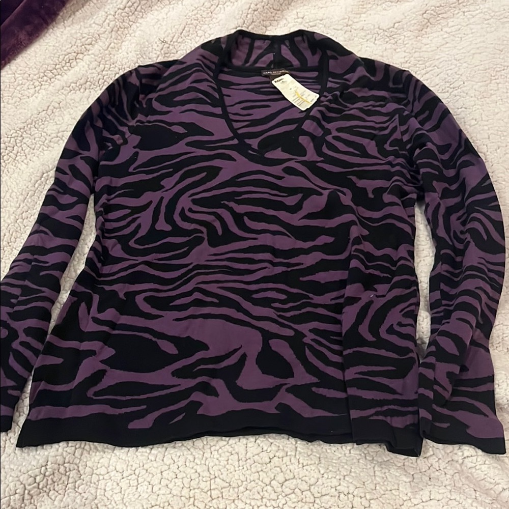 Purple and Black Zebra Print Long Sleeve Top